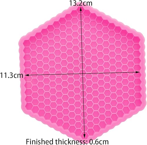 Miniatura 2 de Angel Wings Molde de silicona para posavasos de panal de abeja de 4.4 pulgadas, posavasos de geoda, ágata, molde de silicona, molde de manualidades