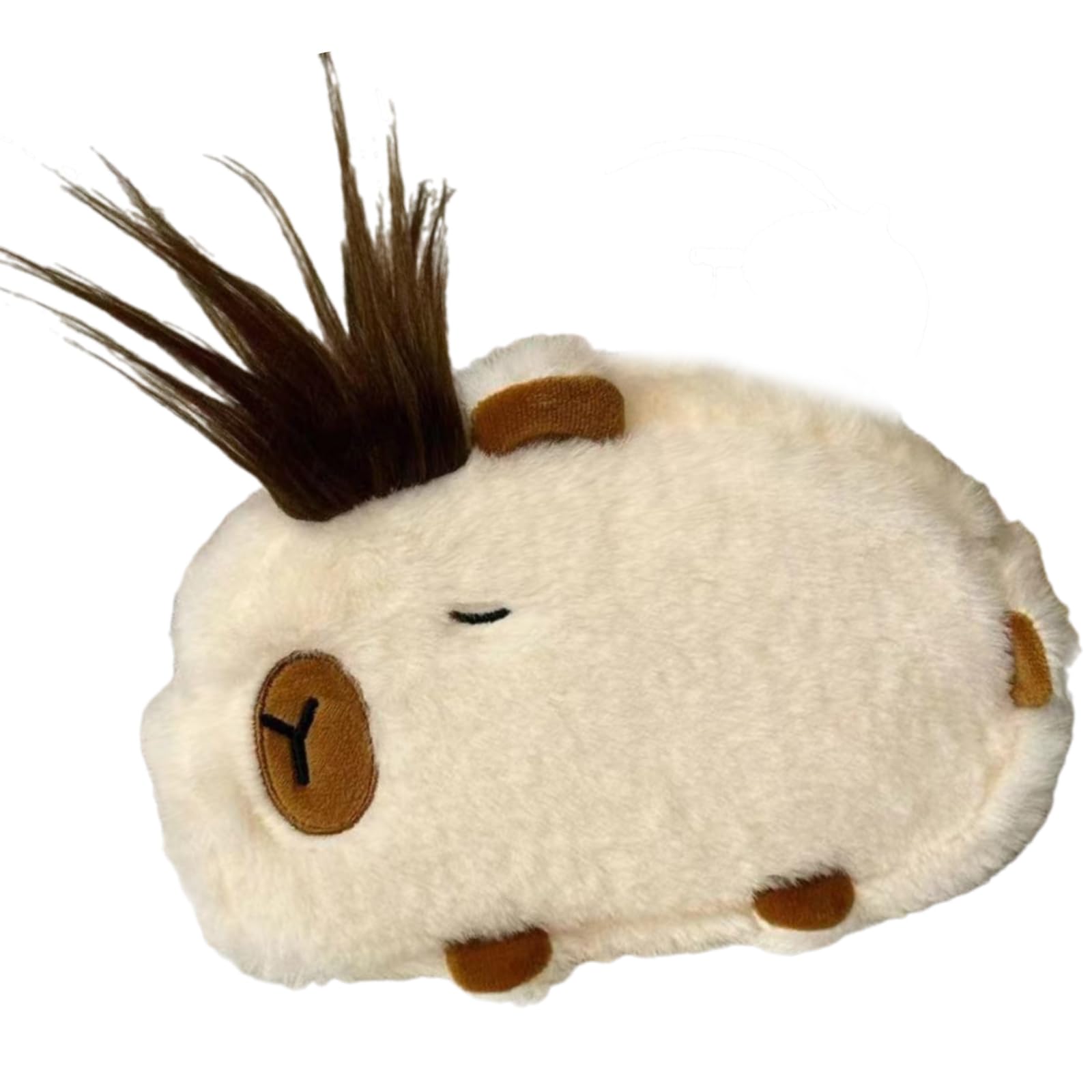 Tsophreniq Lovely Capybaras Sturdy Plush Pencil Case Soft Multipurpose Compartment Organizers for School and Travel Supplies Stationery Container