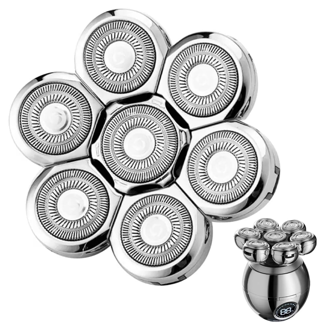 FiTspi Cabezales de repuesto para afeitadora 7D, cabezal universal para maquinilla de afeitar húmeda y seca, maquinillas de afeitar permanentes compatibles con afeitadoras de cabeza 7D, no compatibles