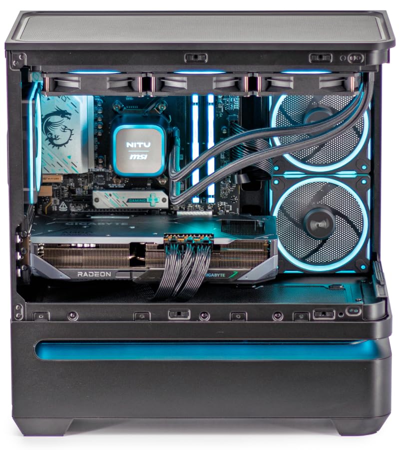 NITU Gaming PC | AMD Ryzen 7-9700X + RX 9070 XT 16 GB | 32 GB DDR5 | SSD NVMe 2 TB | Windows 11 Home | PC Gamer 1440p/4K Raytracing | 750W Gold | Unità Centrale ad Alte Prestazioni
