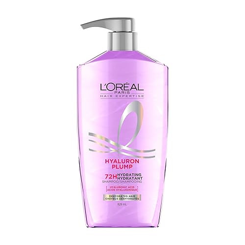 L'Oreal Paris Elvive Hyaluron Plump Hydrating Shampoo for Dehydrated, Dry Hair Infused with Hyaluronic Acid Care Complex, Paraben-Free, 26.5 Fl Oz