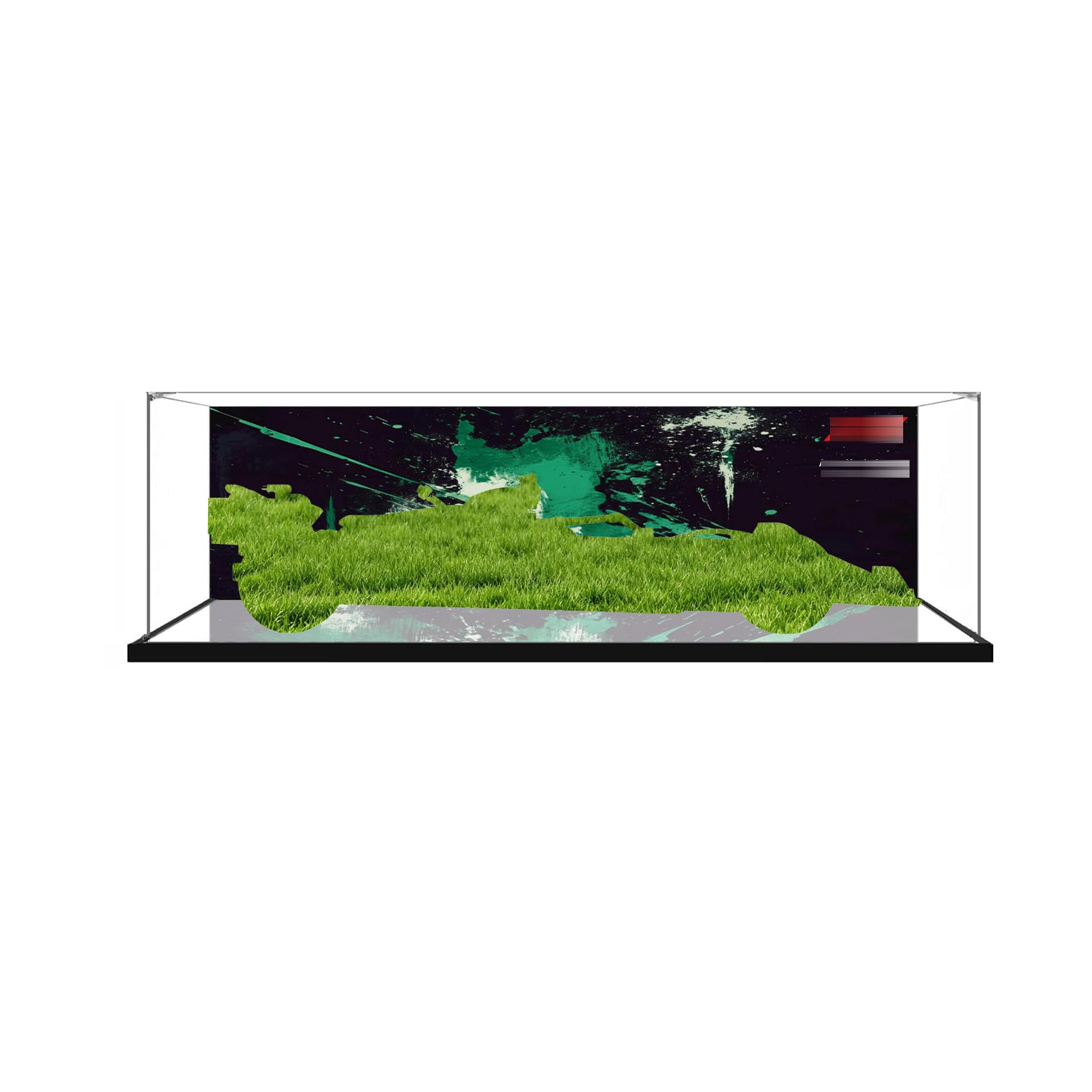 Transparent Acrylic Display Case for Lego 42240 Racing Model, Clear Box, Storage Box, Dustproof Box (Model not included) (Background A+Mirror Base)