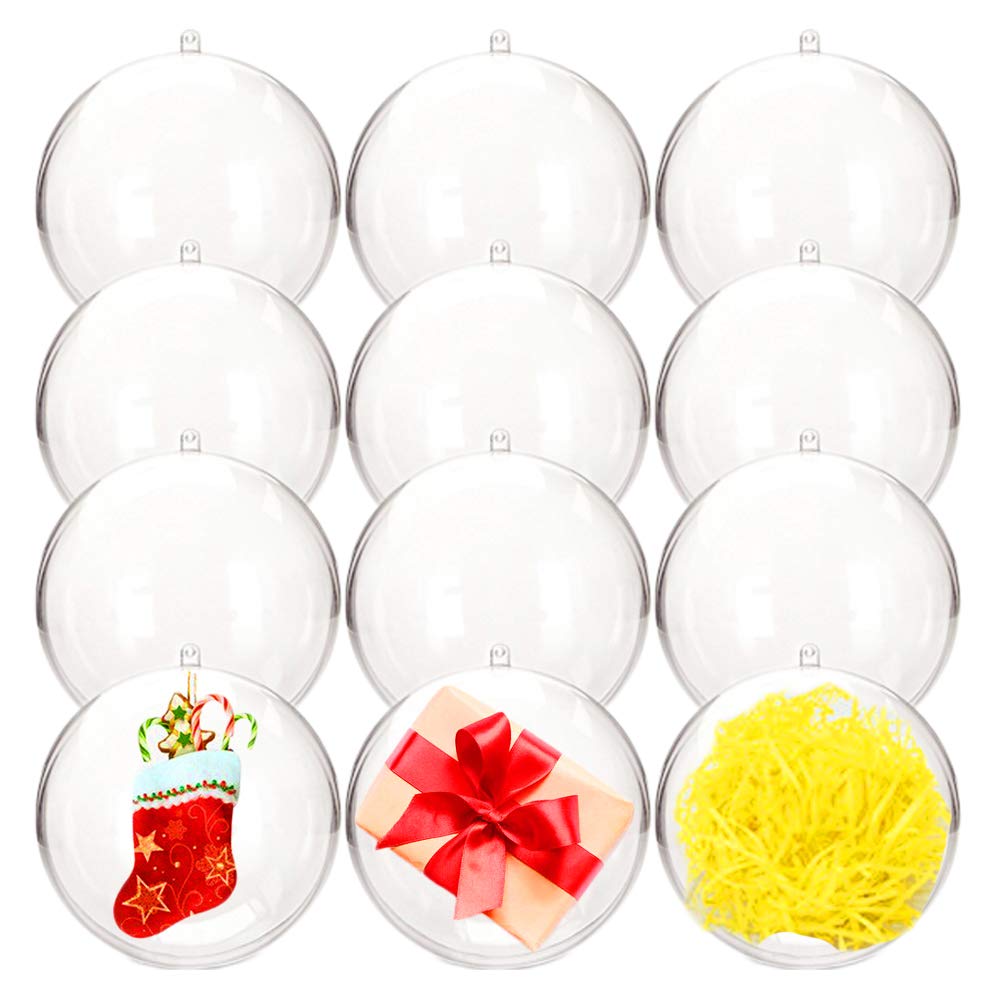 Buy Clear Plastic Fillable Ball Ornaments,100mm DIY Craft Acrylic