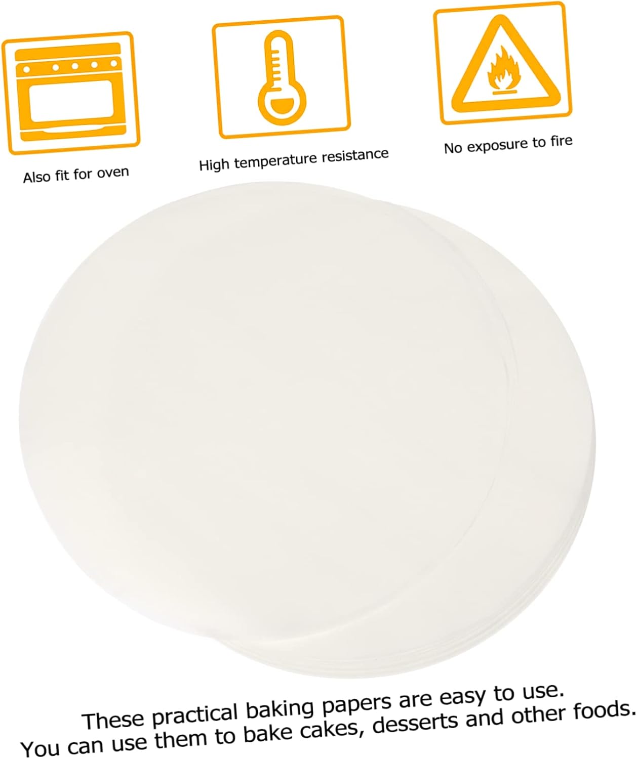 500pcs Non-Stick Kitchen Parchment Paper Sheets Food-Grade Silicone Round Baking Sheets for Cookies Suitable for Baking Grilling and Air Frying