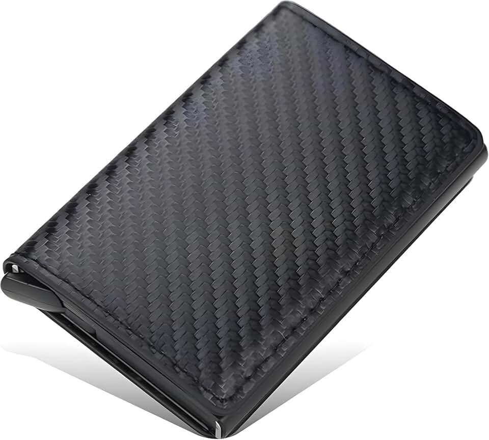 Carteira Antifurto, antiroubo Porta Cartão Slim com Proteção RFID, Design Fibra de Carbono, Proteção para os cartões por aproximação NFC, Proteção Avançada para o seu dia a dia - TrendMix