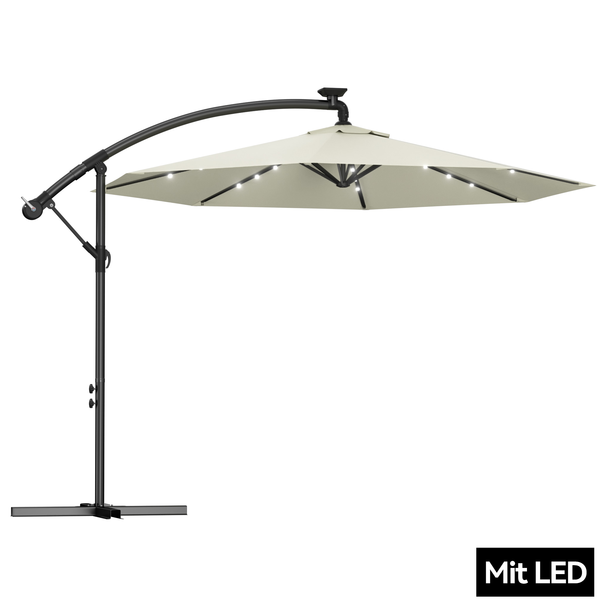 Parasol Jardin 300 Cm Octogonal Aluminium – Inclinable, UV40+, Imperméable, Poignée Manivelle