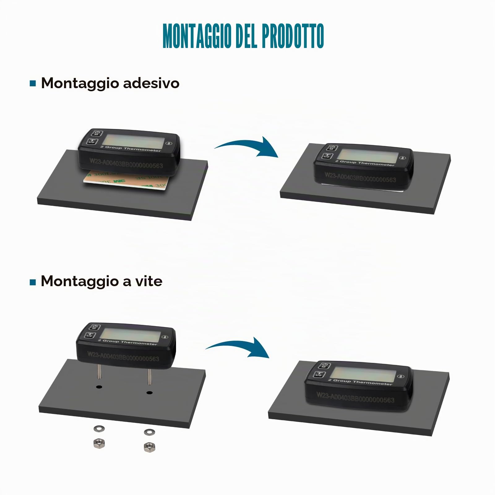Runleader RL-TM004 temperatura termometro Celsius con doppia temperatura Display sensore retroilluminato per ATV UTV dirtbike motobike moto fuoribordo motoslitta pitbike PWC barca marino impermeabile