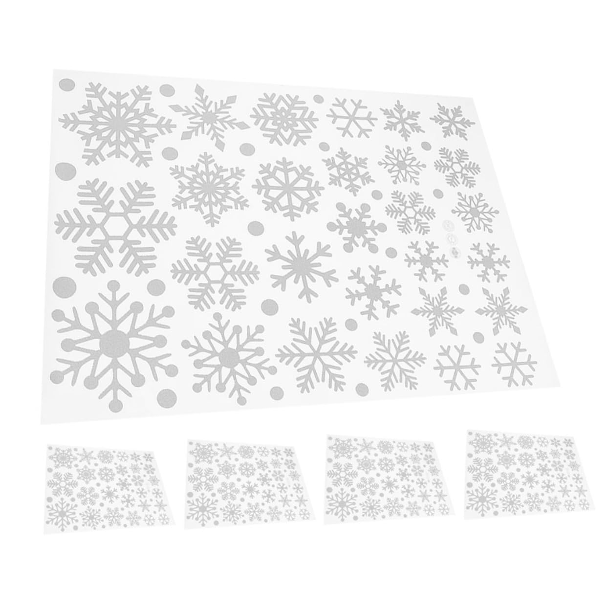 DOITOOL 5 Hojas Pegatinas de Copos de Navideñas Adhesivos para Ventanas Copos de Decoración de Ventana para Fiestas de Navidad de Calcomanías de Pegatinas para Paredes de Dormitorio