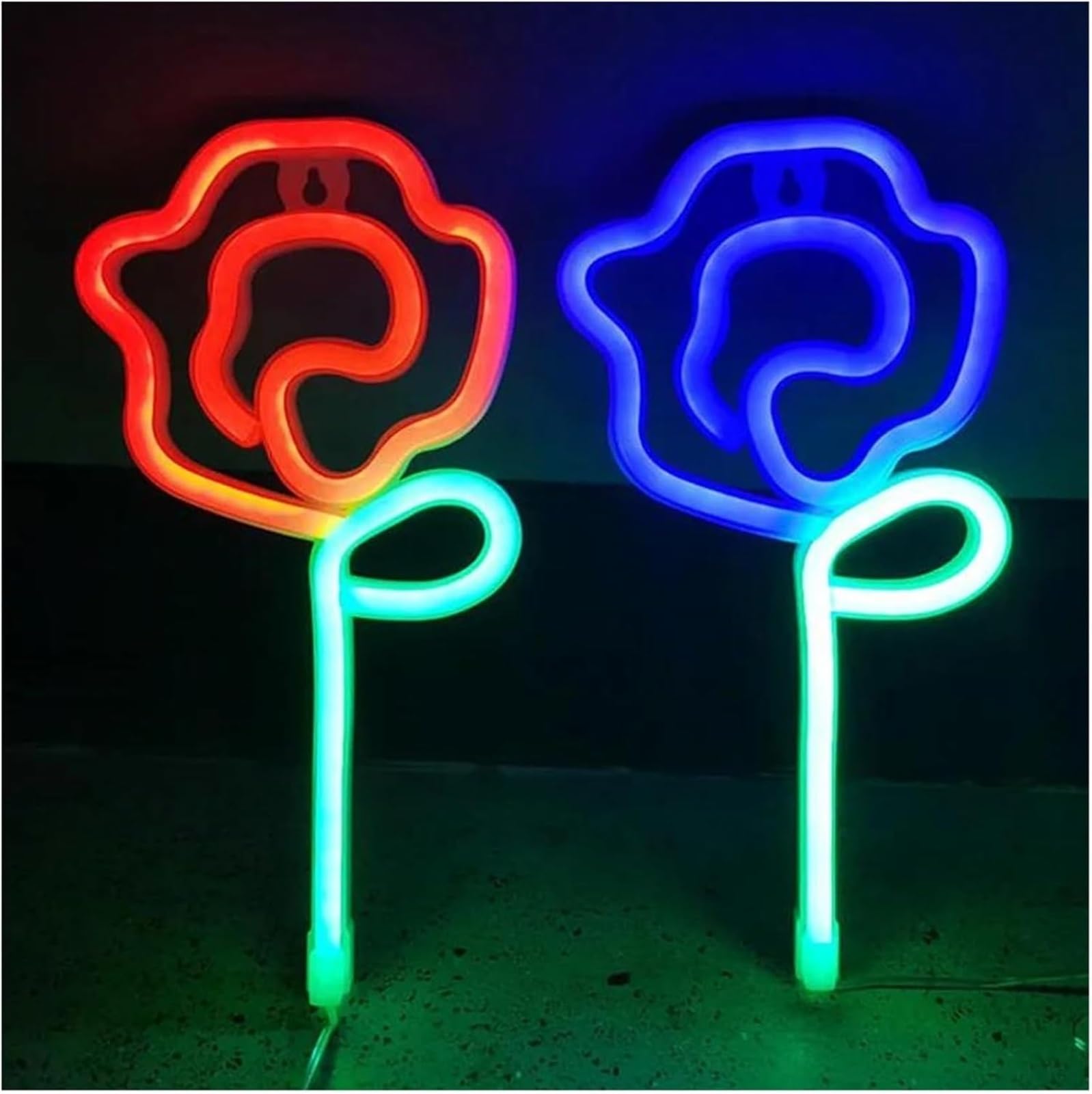 Luci al neon Per insegna al neon a forma di fiore Per rosa, per camera da letto, parete per feste(Neon-3)