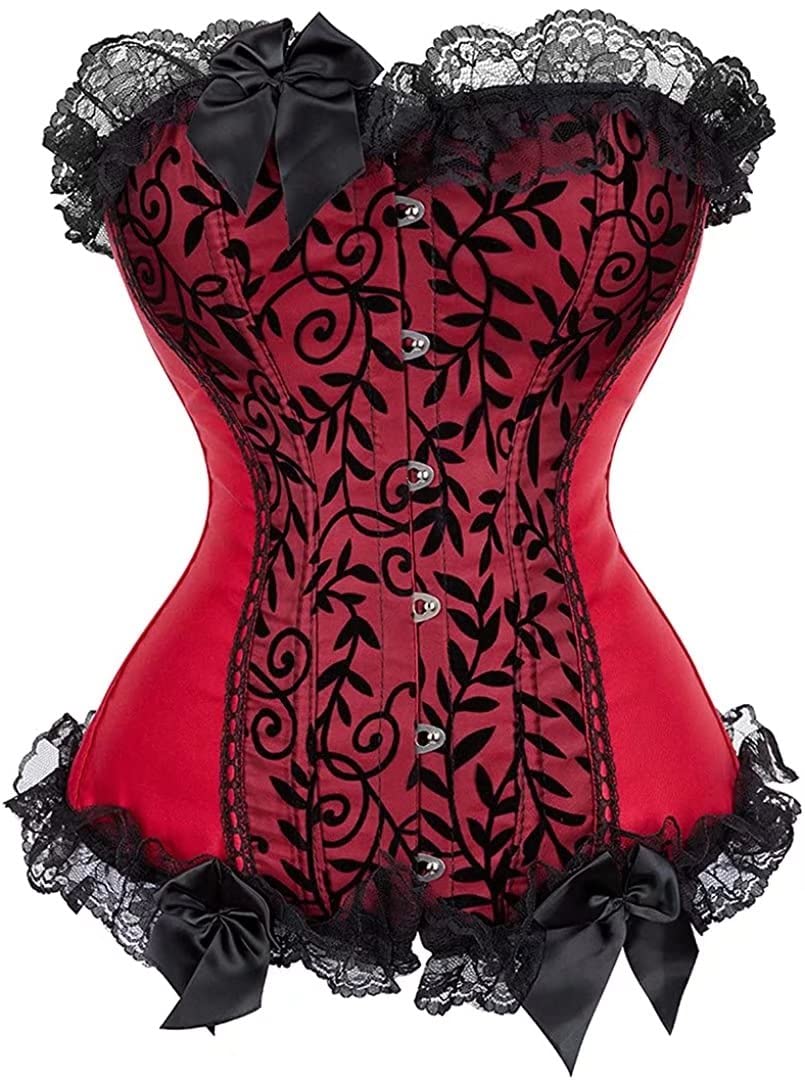 Josamogre Corset Jupe Bustier Robe Femmes Sexy Dentelle Floral Guêpière Grande Taille Halloweenn