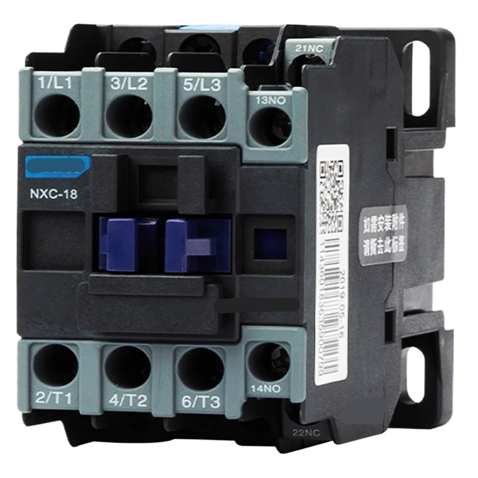 Contactor AC 220V CJX2-1801 NC de 18A para carril DIN industrial 4