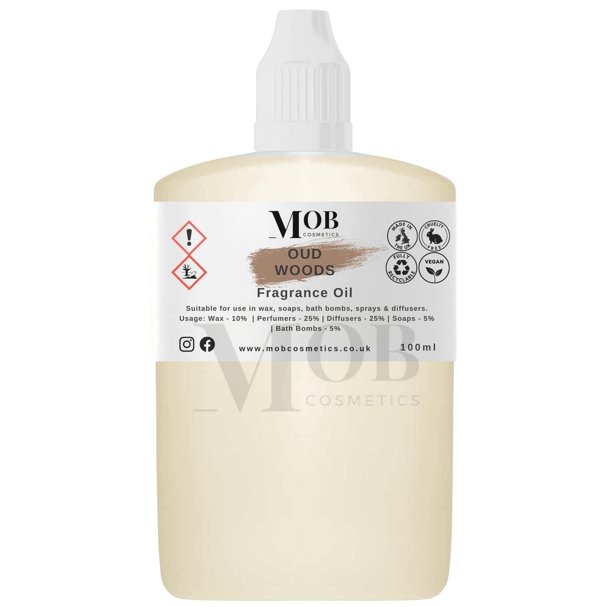 Oud Woods Luxury and Designer Fragrance Oil | Highly Concentrated | Perfect for Candles, Soaps, Bath Bombs, Diffusers, Wax Melts | UK Made | Vegan (Oud Woods, 100ml (Pack of 1)) — image 1