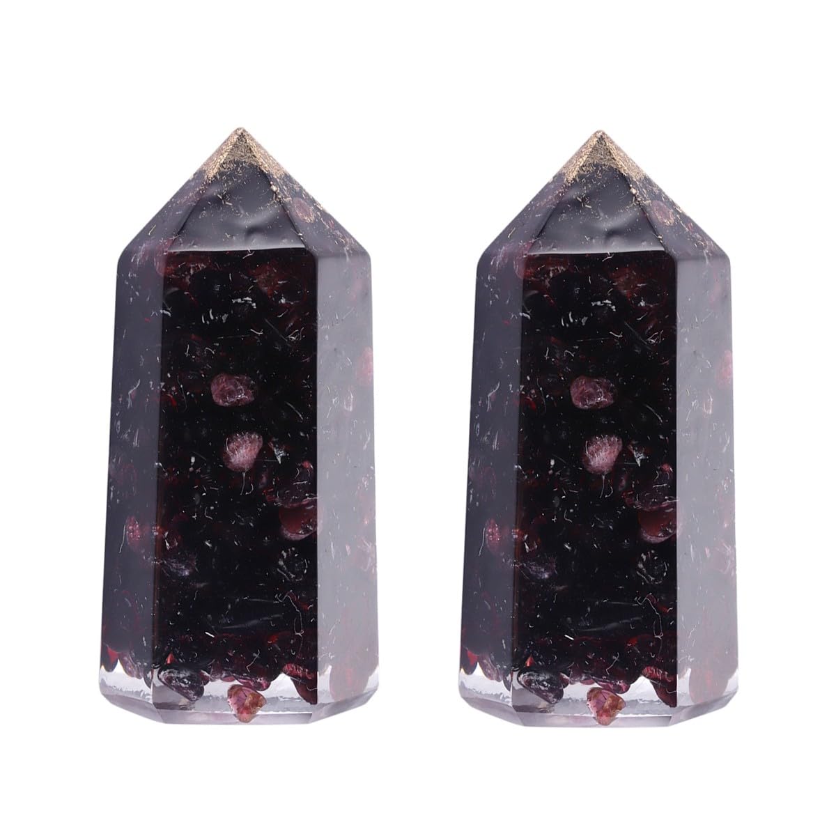 mookaitedecor Set of 2 Natural Garnet Healing Crystal Point Wands 2 Inch