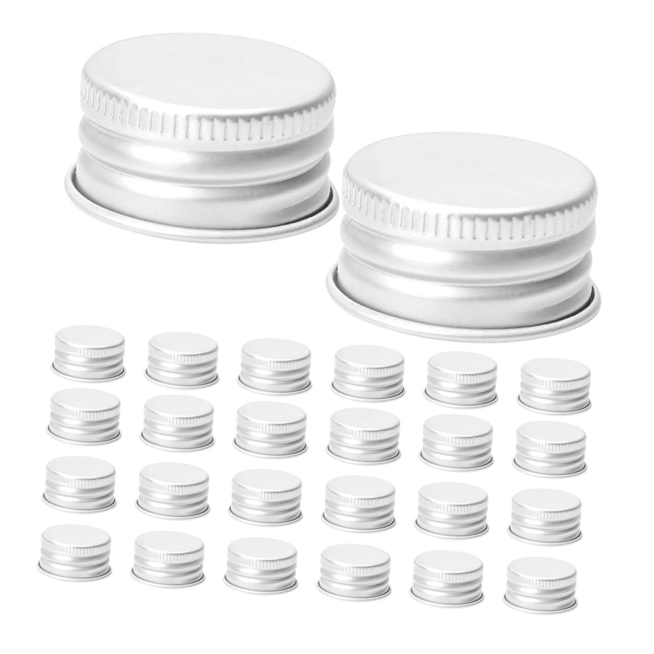 HOLIDYOYO Milk Bottle Caps Replacement 50pcs Small Vials Aluminium Lids for Threaded Bottle Caps