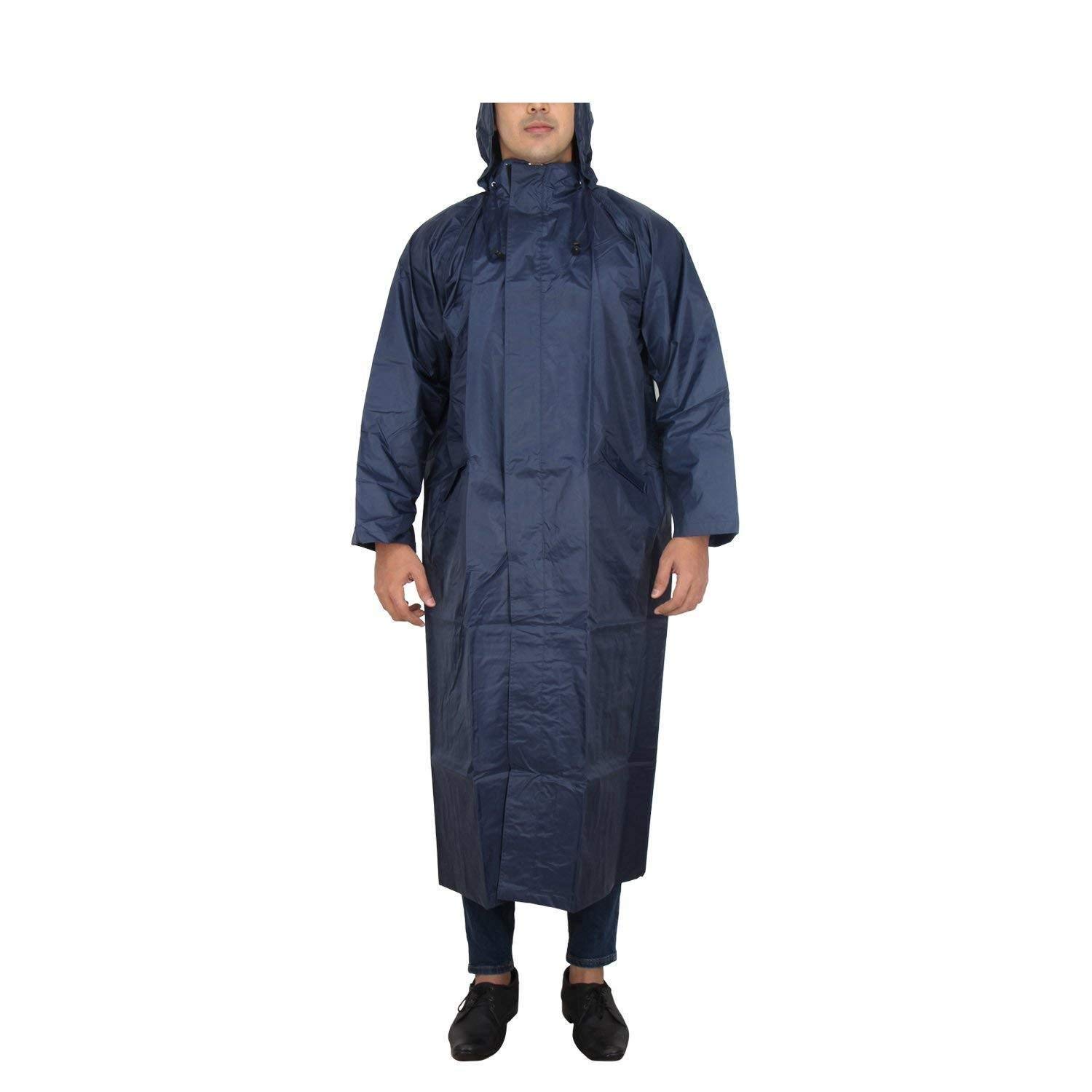 Rain Coat Men's Women's Black Colour Long Rain Coat with Cap and Cover