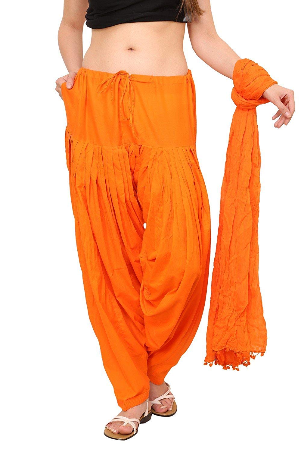 Women's Cotton Solid Patiala Salwar with Dupatta Combo Set (, Free Size)-picture-44