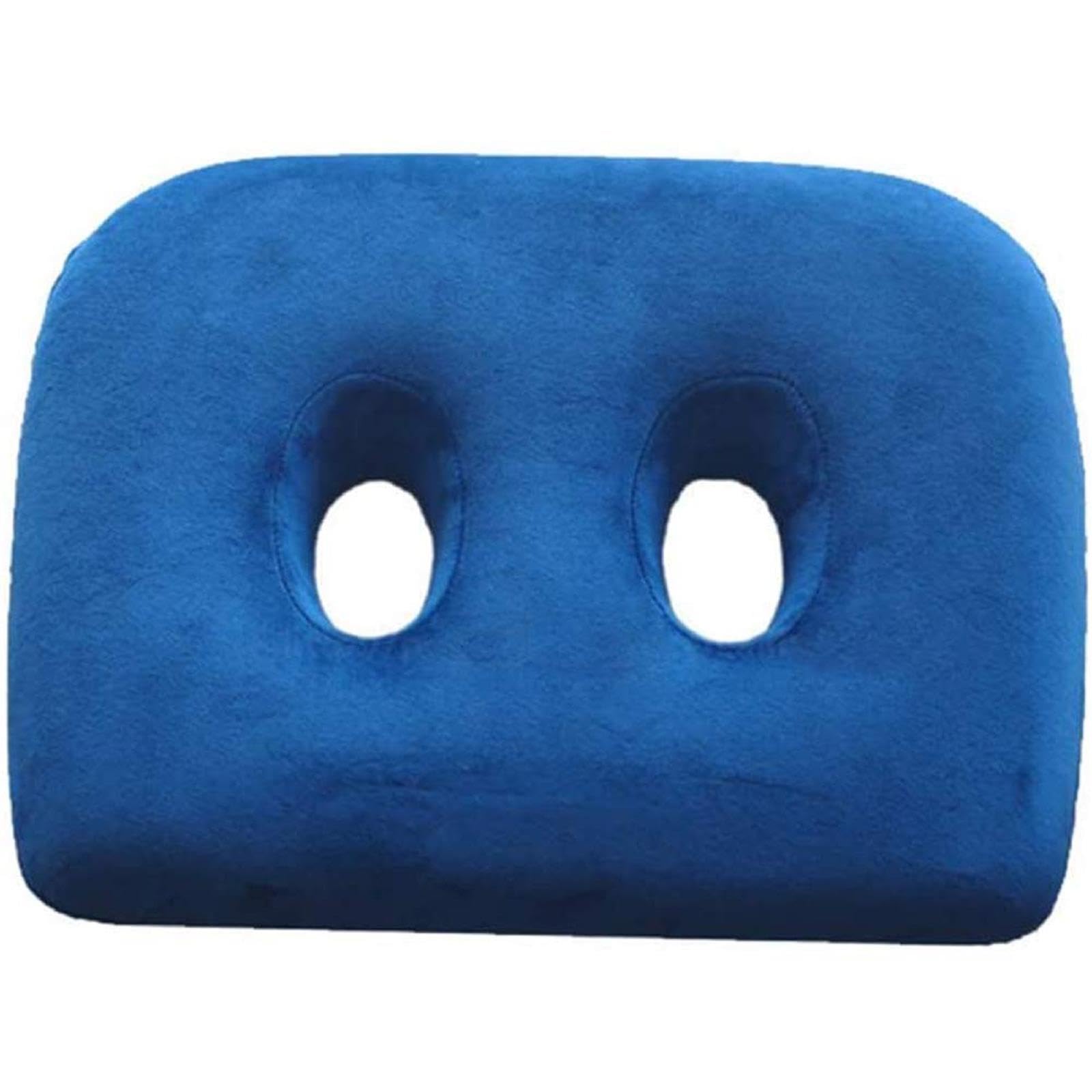 Cojín de espuma viscoelástica para silla de oficina/coche con dos agujeros para cojín de asiento trasero, alivio de huesos sentados, espalda baja, isquiotibiales, caderas, tuberosidad isquial,