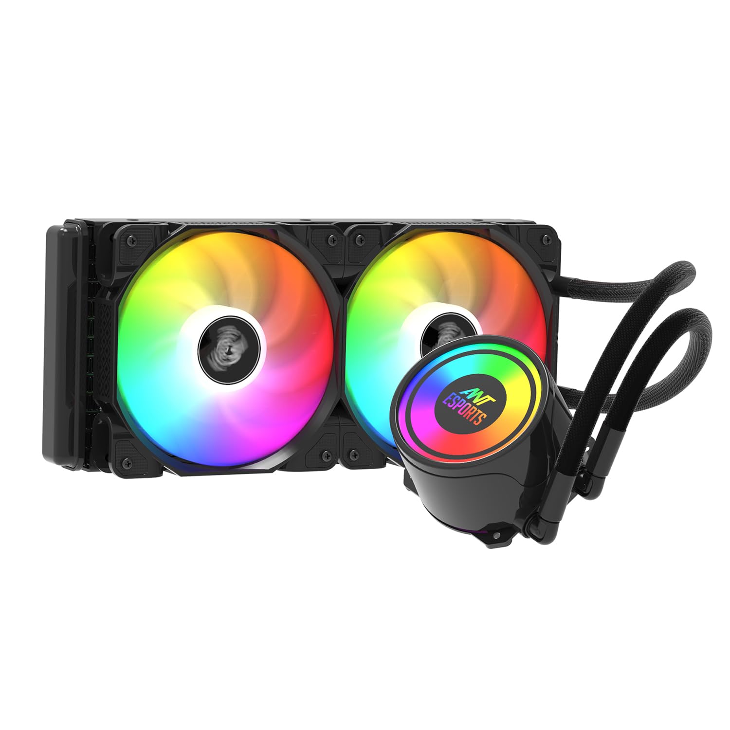 ICE-240 240mm Addressable RGB 2600RPM AIO I CPU Liquid Cooler - Black I Support Intel - LGA115X/1200/1700/1366/2011/2066 , AMD - FM1/FM2/AM2//AM2+/AM3/AM3+/AM4/AM5