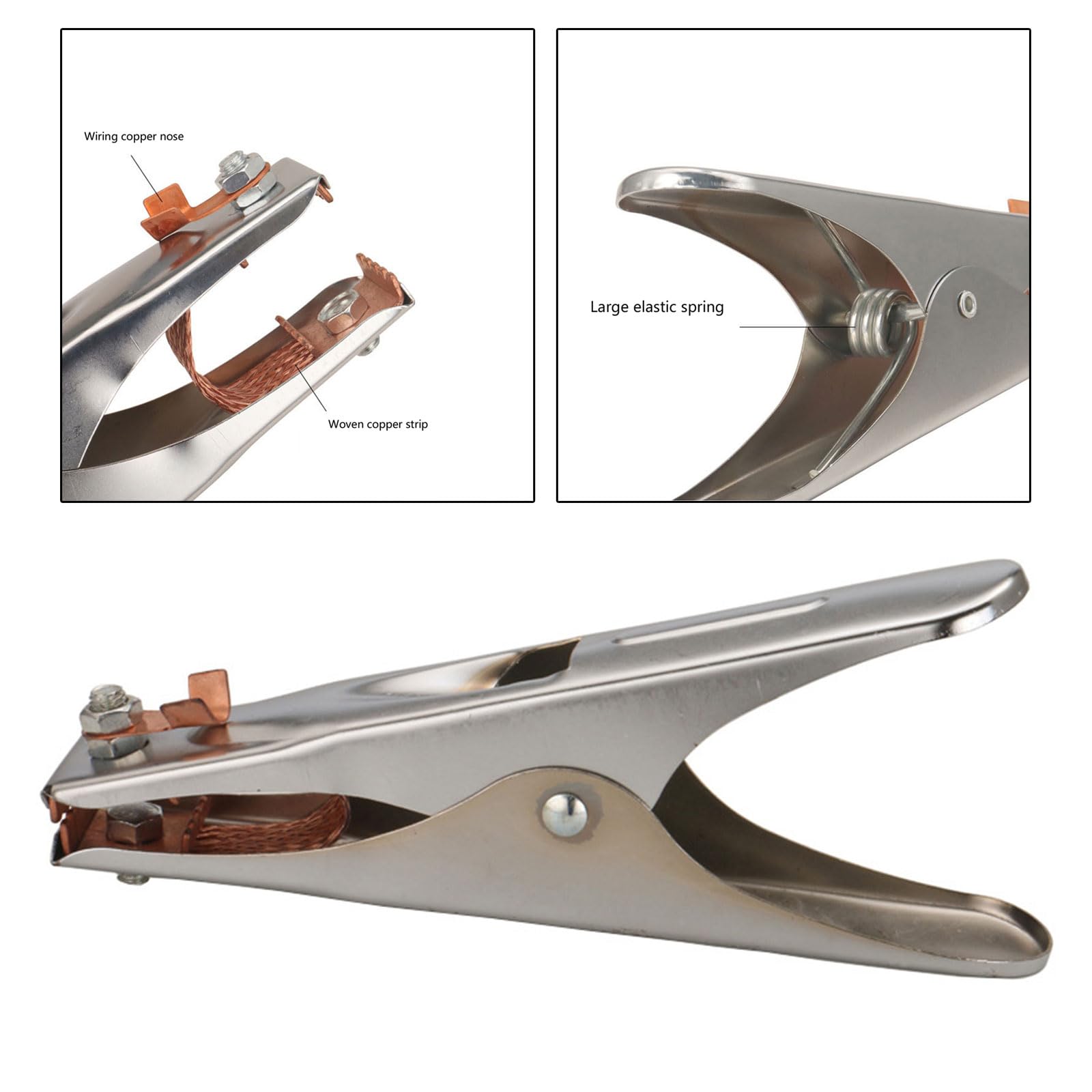 Electric Welding Machine Ground Clip 300A Earth Clamp For Metalwork Construction Stable Conductivity Automotive Repairs