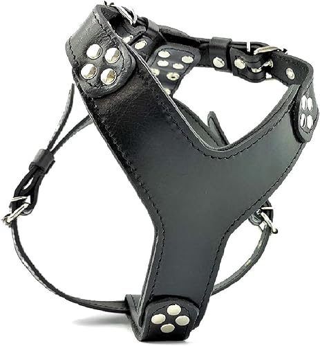 Bestia Arnés para perro de cuero ''Style''. Negro. 100% Cuero. Hecho a mano Negro -,Marrón