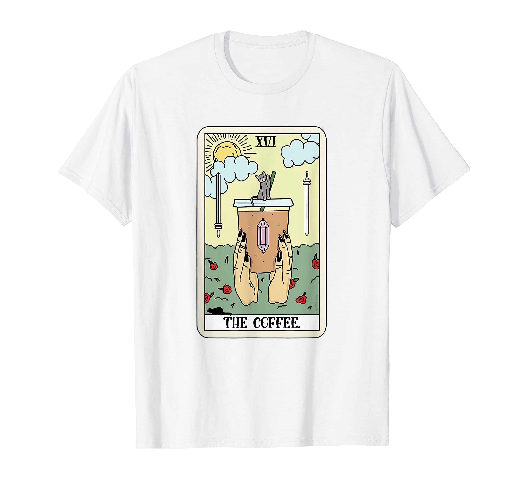 The Coffee Tarot Card Coffee Drinker CaffeinatedThe Coffee Tarot Card Coffee Lover Caffeinated Witchy Hand T-Shirt