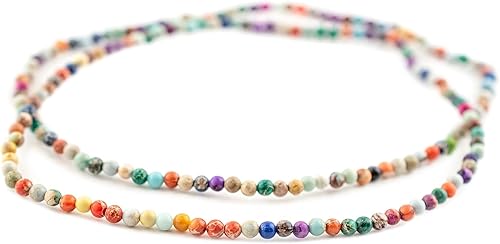 Vista 3 de TheBeadChest - Cuentas de jaspe de sedimento marino arcoíris de 0.157 pulgadas (0.157 in), piedras preciosas redondas multicolor de 15