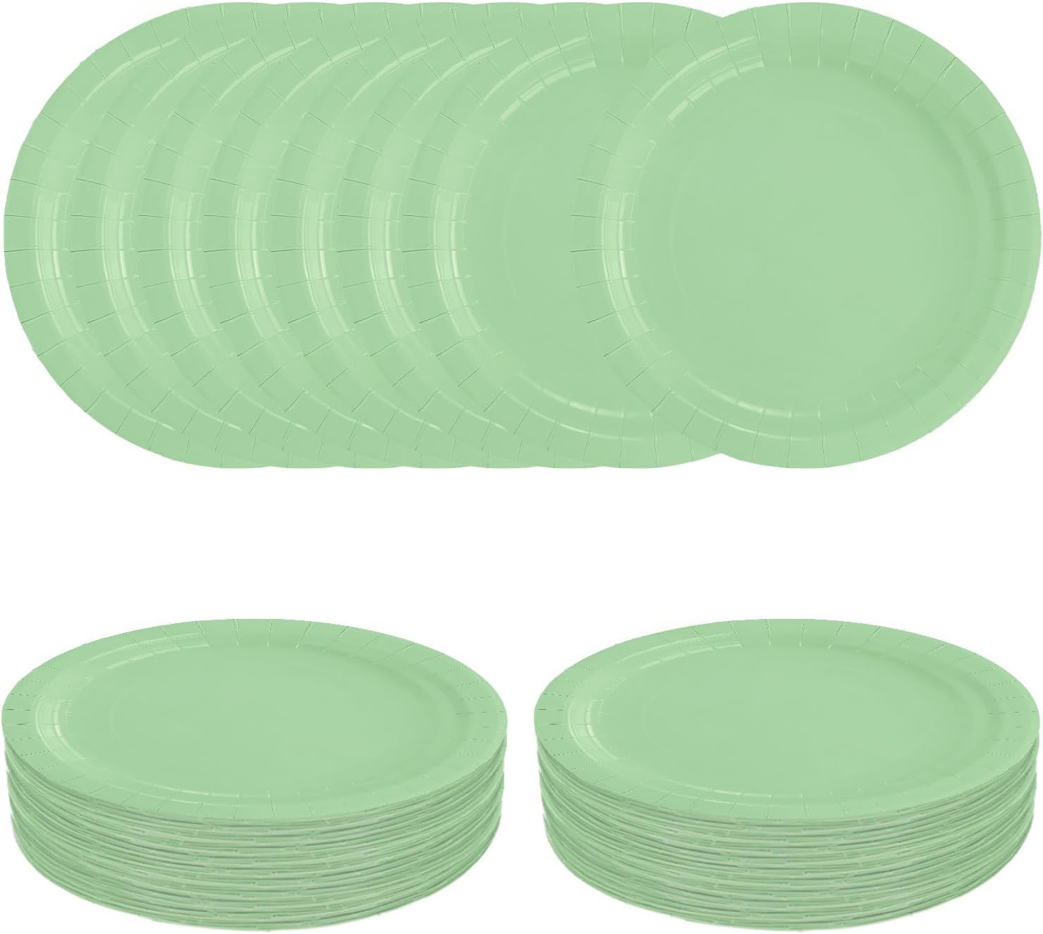 SietDESEO 50 PCS Sage Green Paper Plates 10 Inch Large Disposable Plates Dessert Plates Sage Dinner Plates for Wedding Baby Shower Birthday Party Supplies