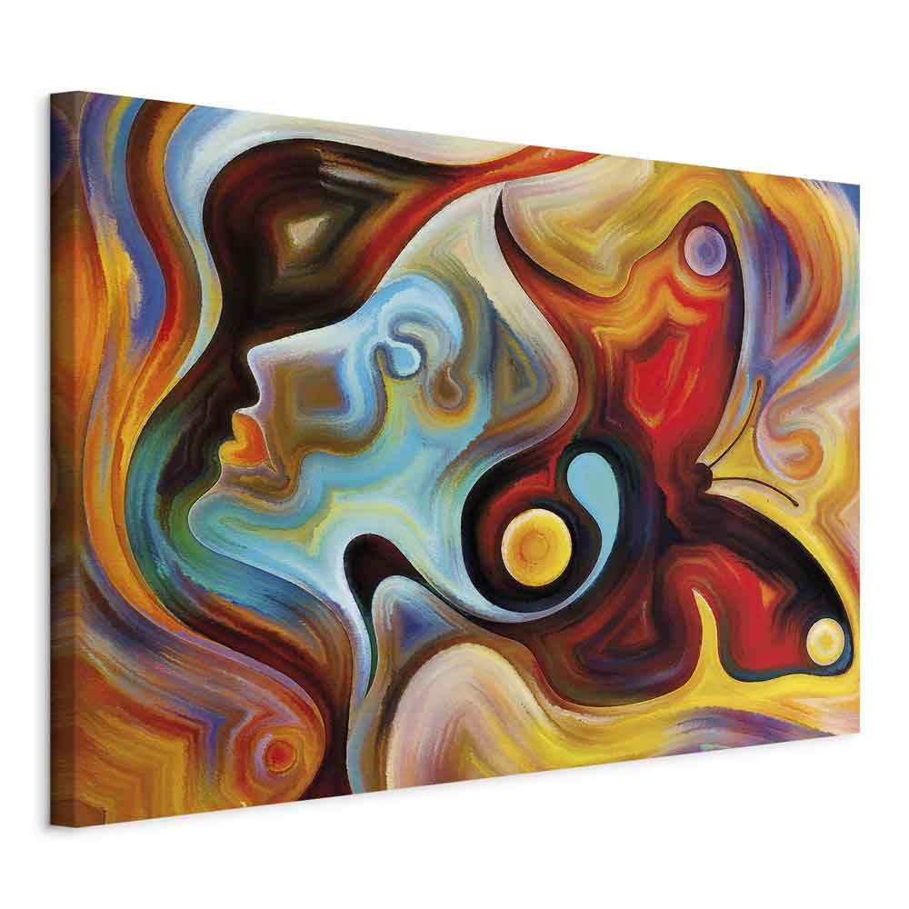murando Quadro coloratoes Viso 120x80 cm 1 pezzo Stampa su tela XXL Immagini moderni Murale Fotografia Grafica Decorazione da parete Ritratto Astratto come dipinto h-B-10023-b-a