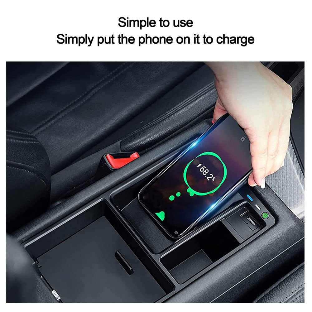 Per Au di A4/RS4/S4 2016-2020 Caricabatteria Wireless Del Telefono, Auto Caricabatterie Wireless Controllo Centrale Qi Ricarica Rapida Supporto Per Telefono Piastra Wireless Qi Per Caricatore