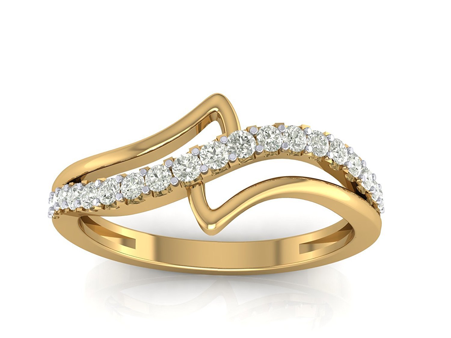 18KT Two Colour Gold and Diamond Ring for Women-image-39