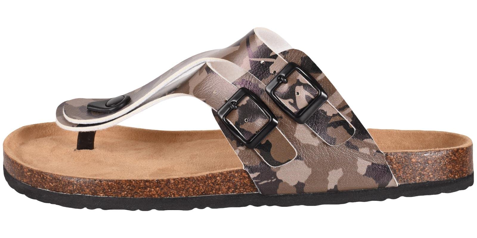 BRAVE SOULMens Thong Sandals Toe Post Flip Flop Cork Style Shoes UK Size 6 Camo