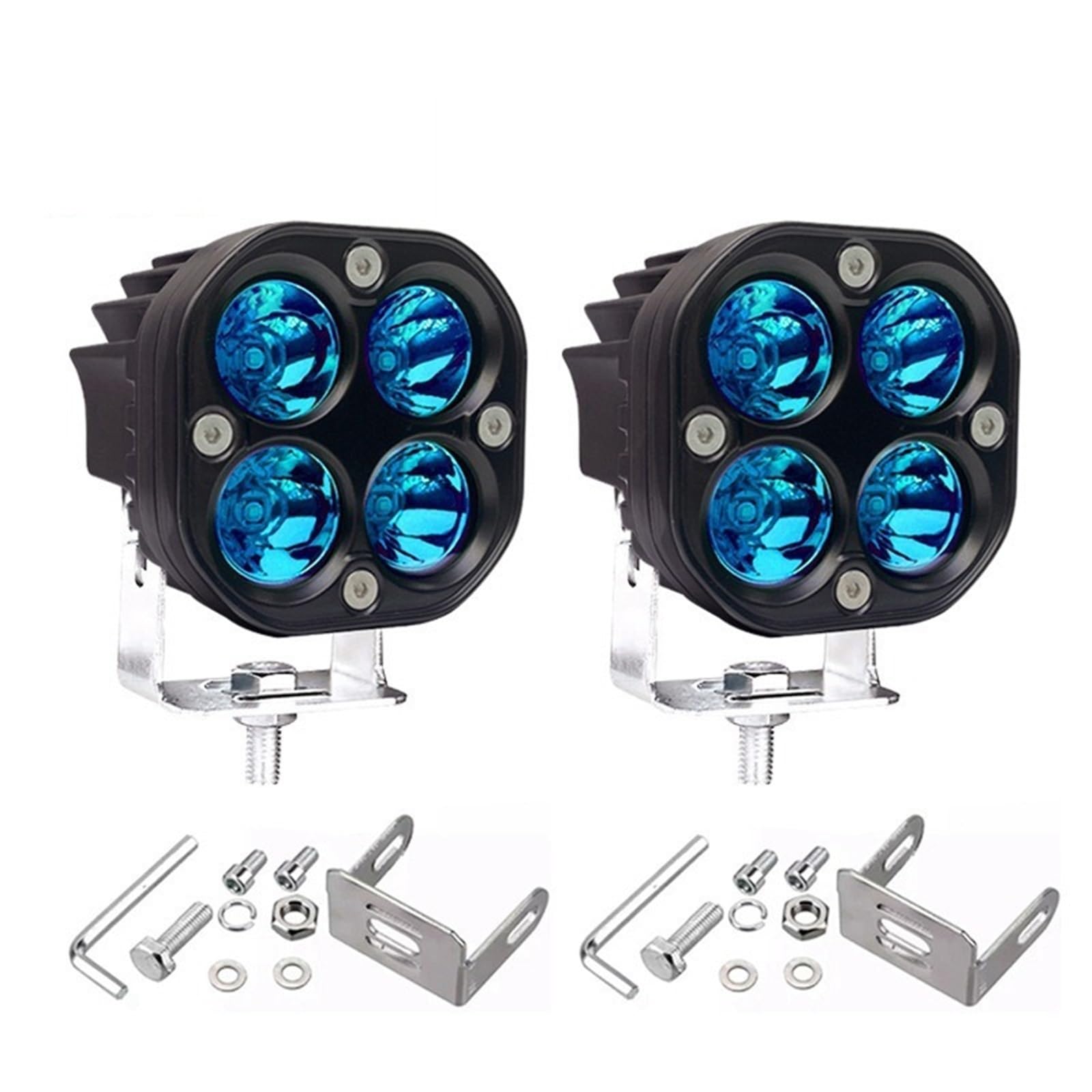 Światła drogowe 4x4 Samochód Terenowy Ciężarówka 12 V 24 V LED | 3 Cale 40 W Kwadratowa Listwa Świetlna Robocza Reflektory Reflektory Przeciwmgielne(4PCS White)