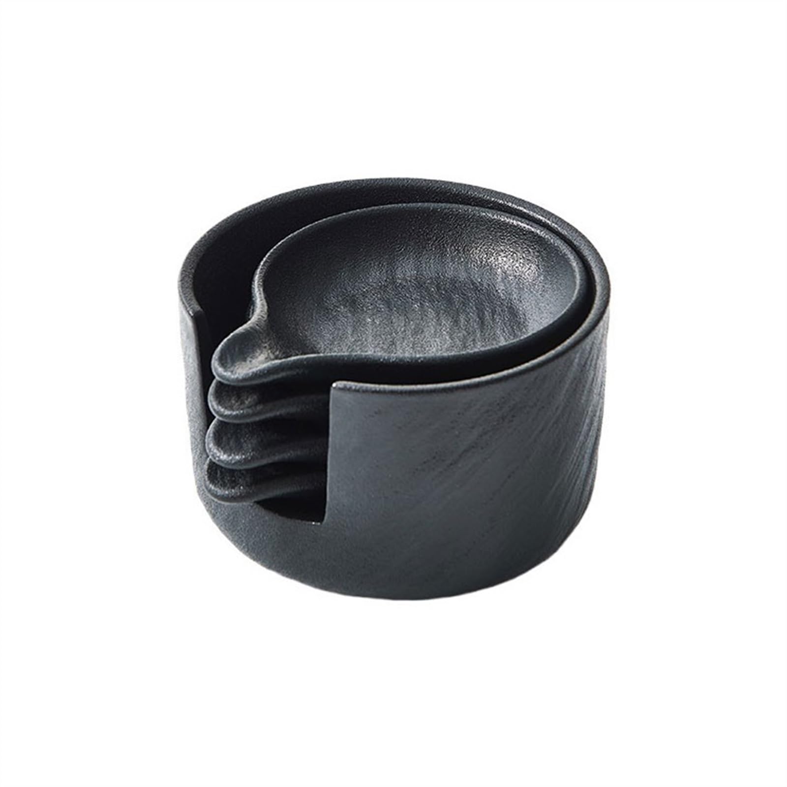 Ciotoline da Snack Piatto for condimenti impilabilePiatto for immersione in ceramica for uso domesticoSemplice piatto for snack con secchio for la conservazione Piatti Snack Ceramica(Color:Nero)