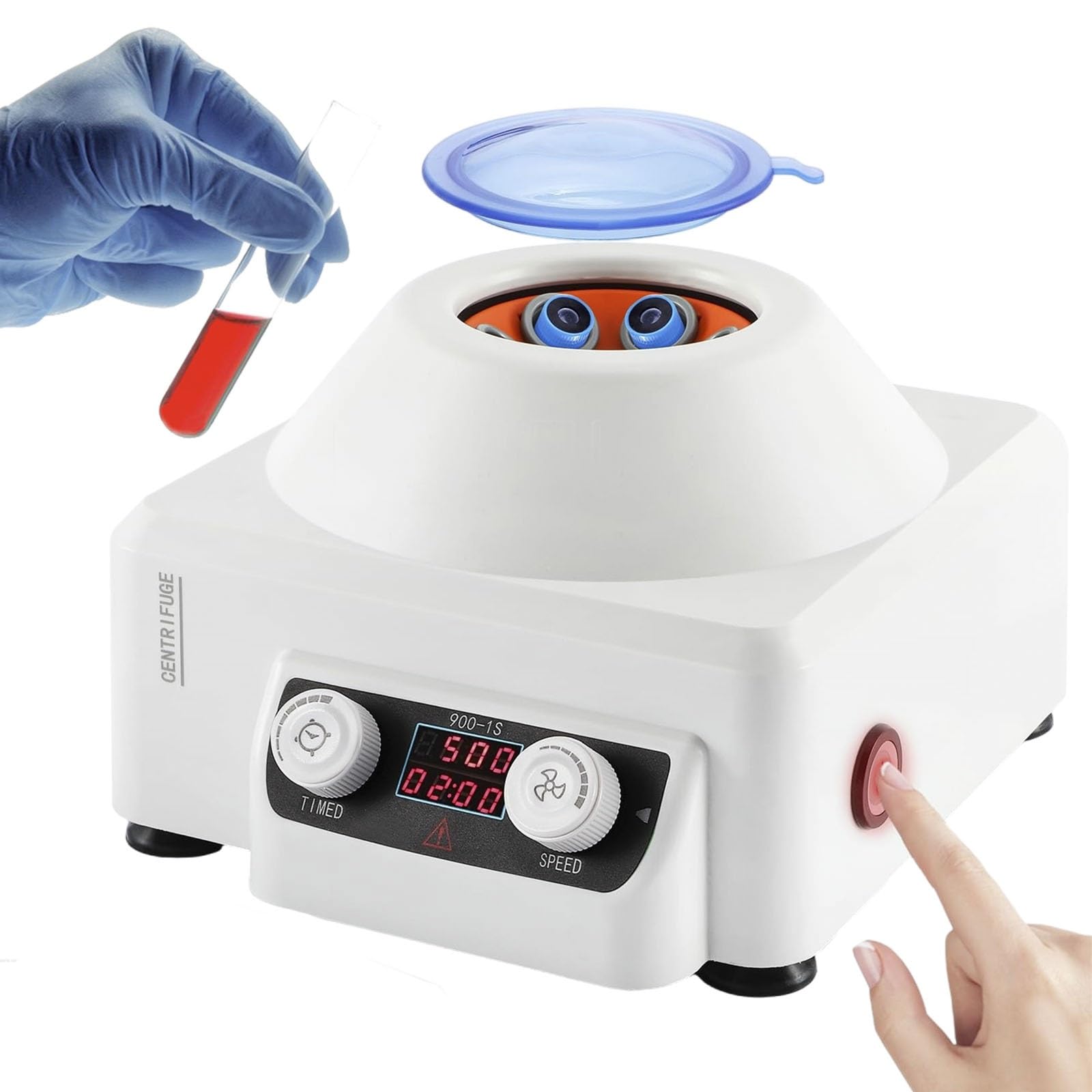 RSQQL Lab Centrifuge, PRP Centrifuge Machine 6x10ml with LCD Digital Control, 4000rpm 1685xg Portable Lab Benchtop Centrifuges, Timer 1-99min,900-1S