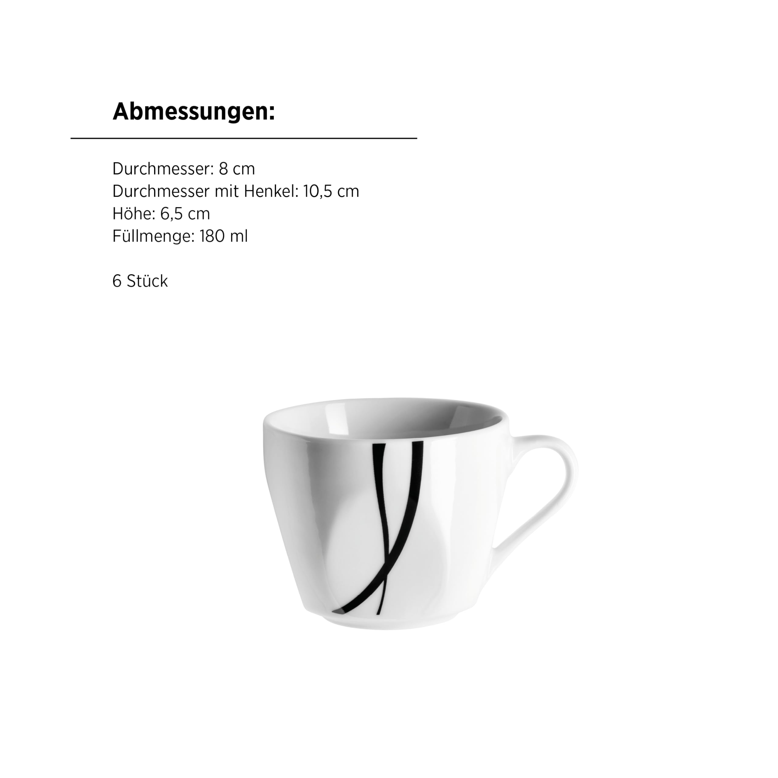 MÄSER Serie Decora, Geschirr Set für 6 Personen, 30-teiliges Kombiservice in eckiger Form, elegant, zeitlos, Porzellan, Weiß