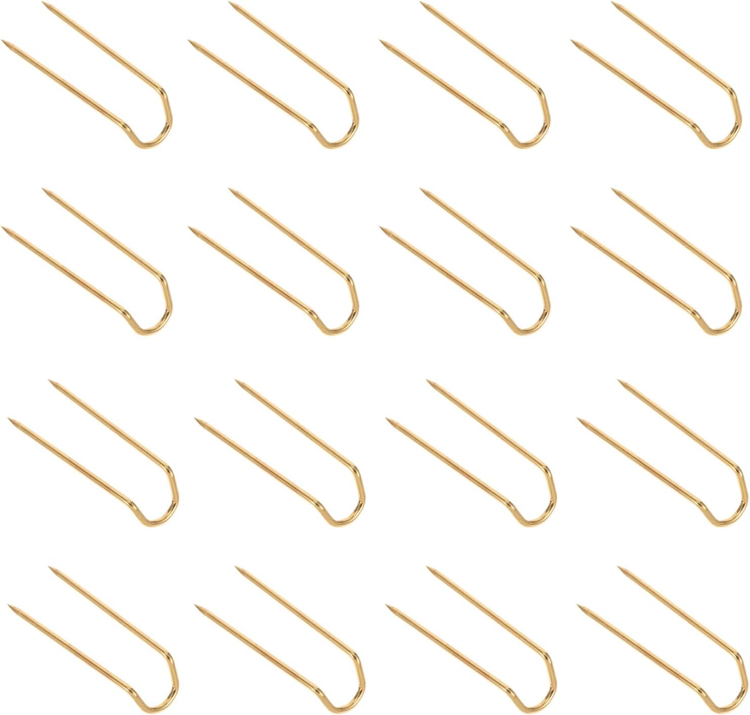 Artibetter 100pcs Gold Stainless Steel U-Shaped Quilting Pins for Sewing and Craft Making, 17mm Fabric Positioning Needles for DIY Needlework and Jewelry Display