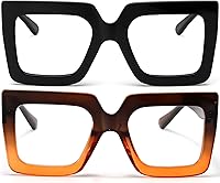 Vista 19 de AIEYEZO Oversized Square Blue Light Glasses for Women Cute Big Frame Glasses Fashion Clear Multi-Color Computer Eyewear