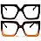 AIEYEZO Oversized Square Blue Light Glasses for Women Cute Big Frame Glasses Fashion Clear Multi-Color Computer Eyewear (Black + Brown Orange)