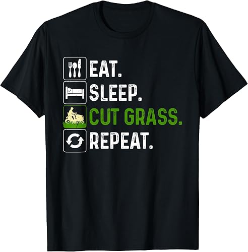Funny Lawn Mowing Art for Men Women Grass Cutting Landscaper T-Shirt