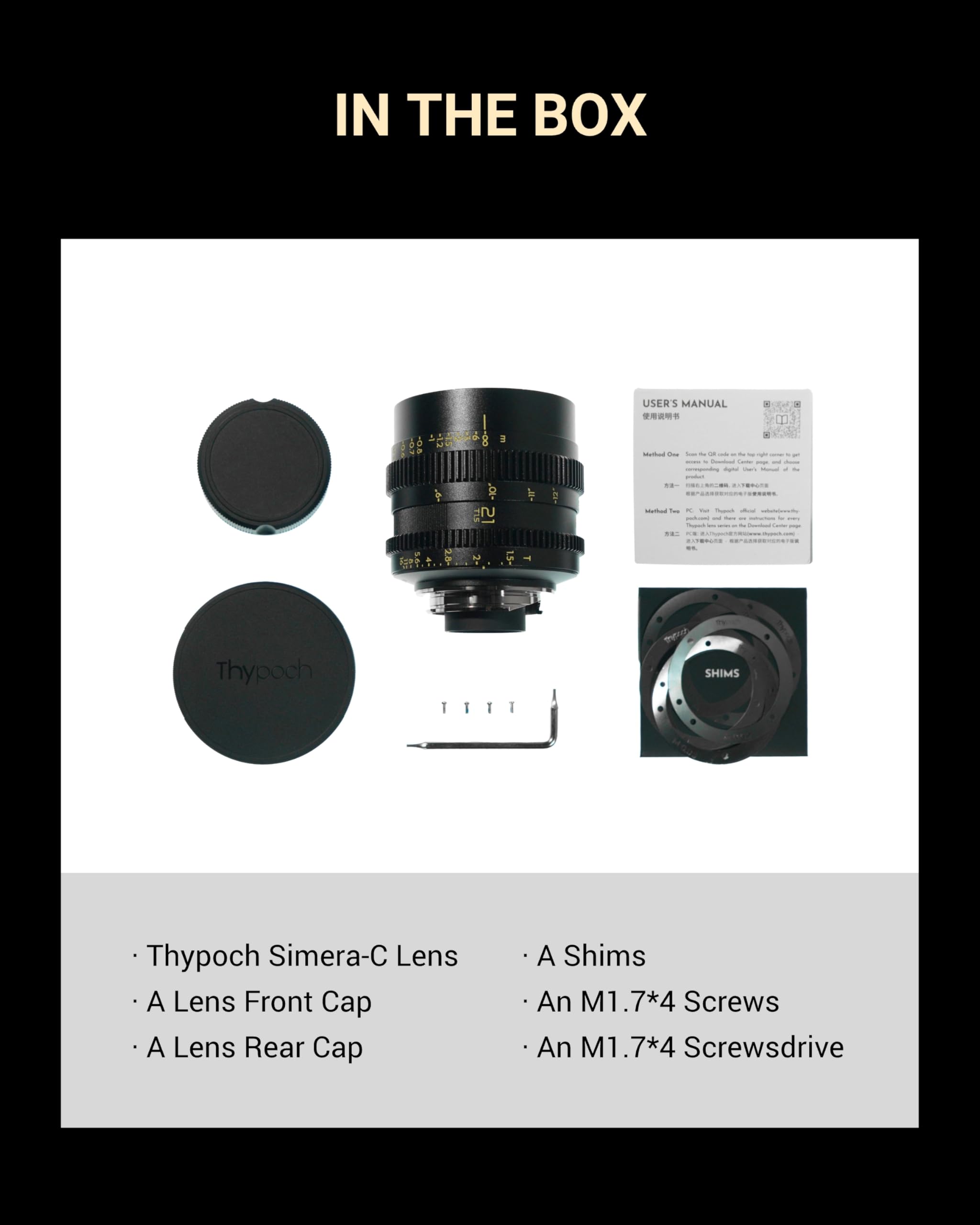 Thypoch Simera-C 75mm T1.5 Large Aperture Cine Lens, Full Frame M