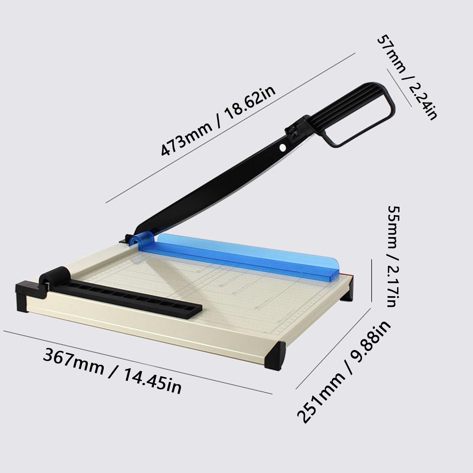 Taglierina manuale, taglierina da tavolo con lama in acciaio incisiva, strumento di taglio accurato per foto, cartoline, etichette, area di taglio 320 x 250 mm, include 3