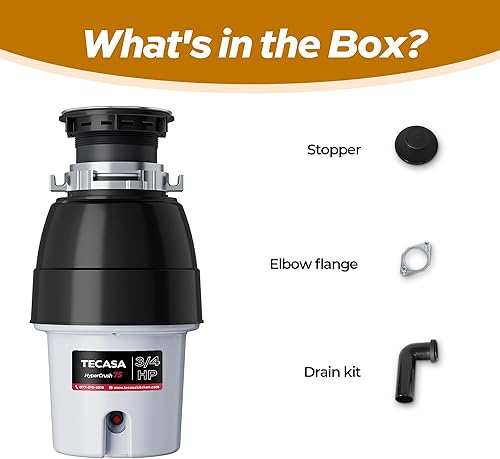 Miniatura 7 de TECASA Trituradores de basura de 34 HP con reducción de sonido, alimentación continua, sistema de molienda de residuos de alimentos de acero