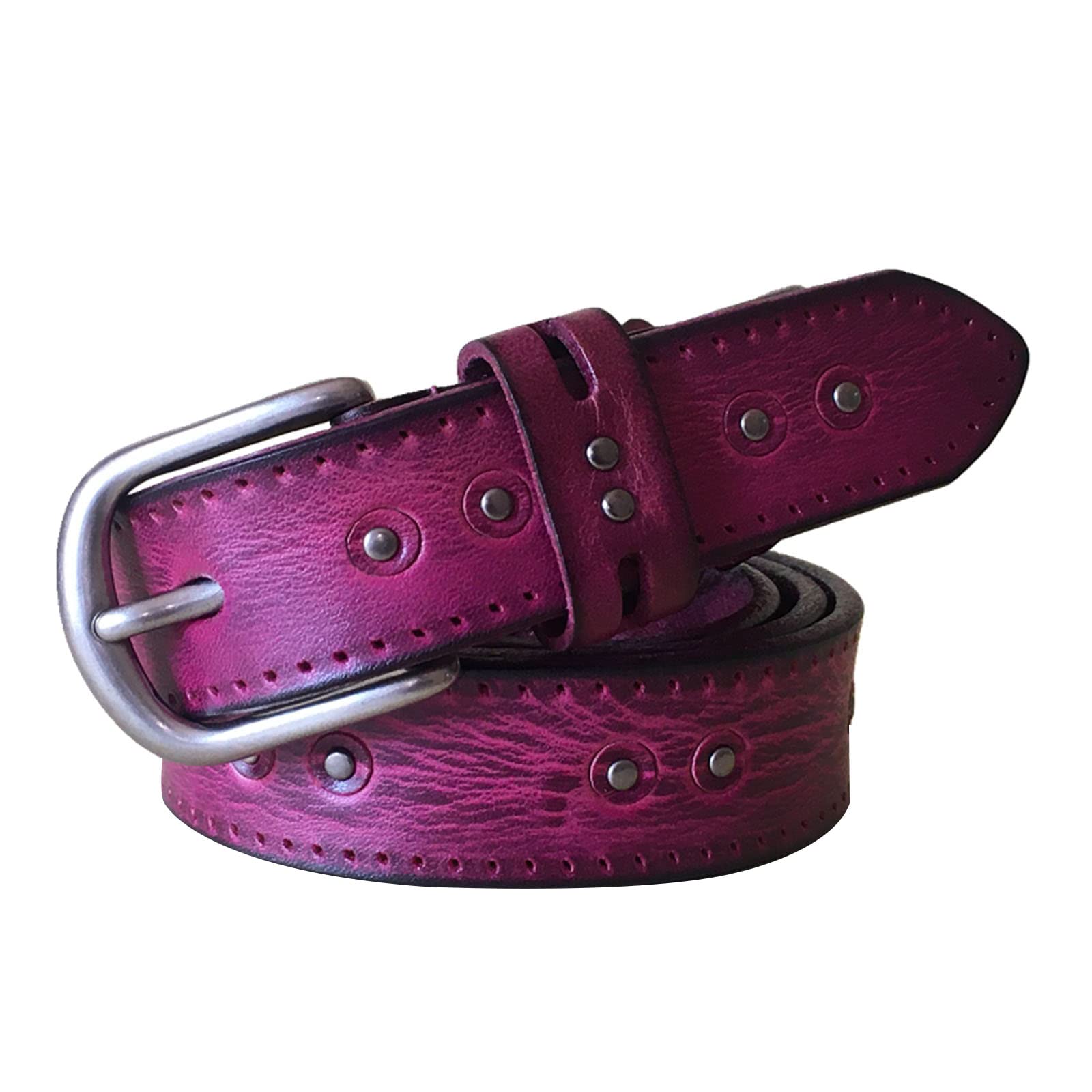 Ceinture en jean pour femme rivet rond métal look rock gothique punk - 8