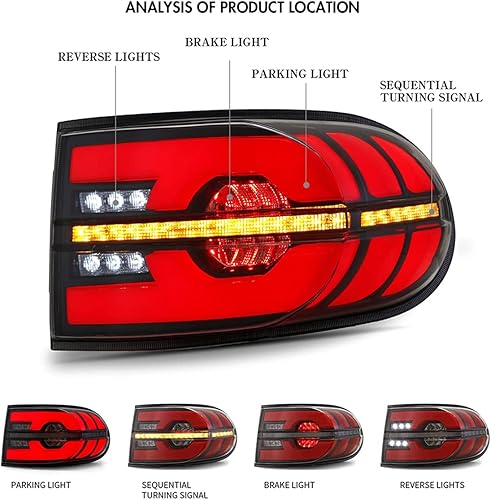 Miniatura 2 de TT-ABC Ultimate Mods - Luces traseras para Toyota FJ cruiser 2006-2020, luces traseras LED, lámpara modificada (ahumado)