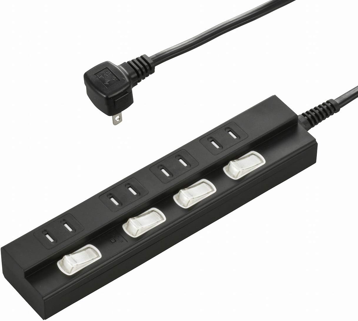 雷に強い節電タップ 4個口 2m 黒_HS-TPK42PBT-K 00-6942