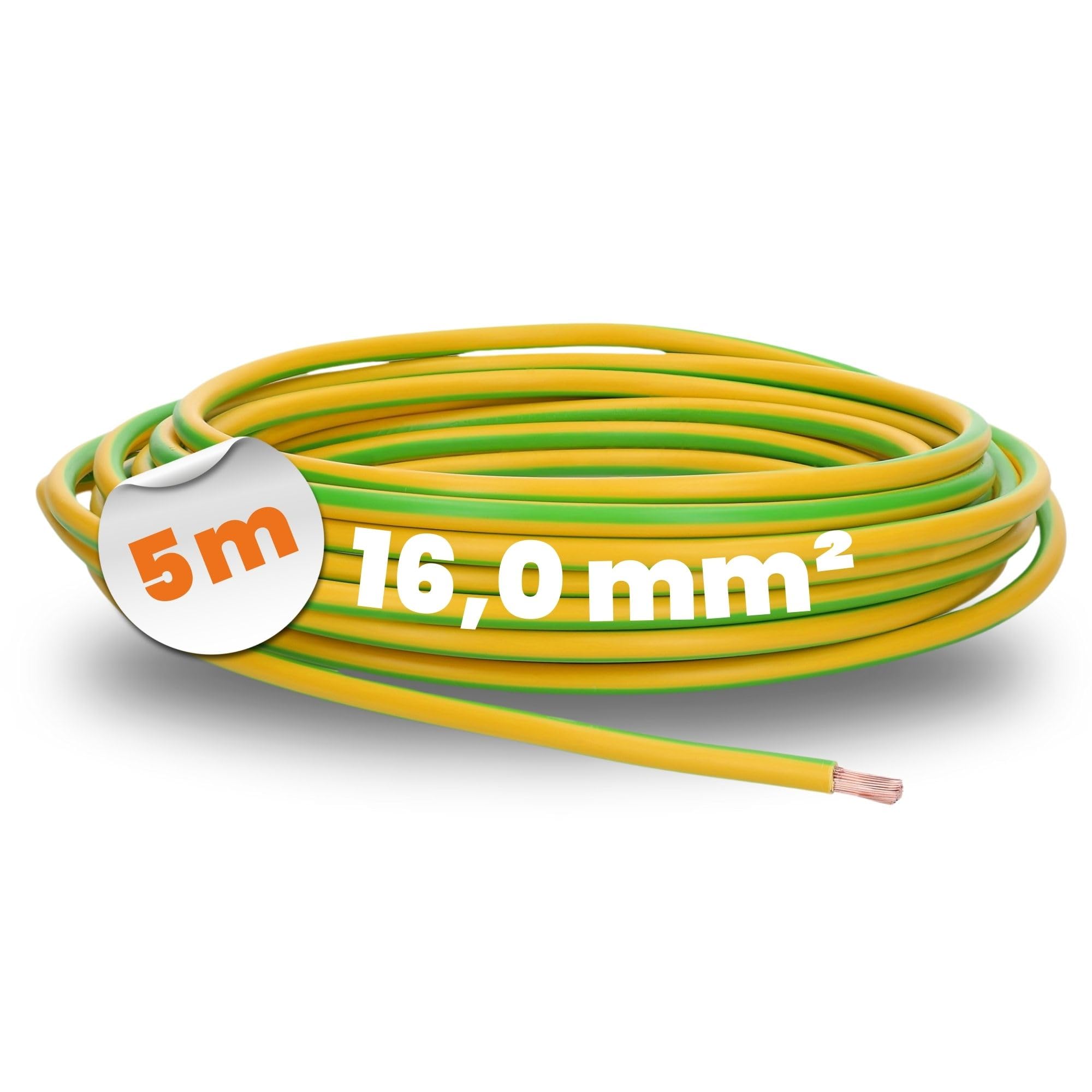 EBROM Cavo Di Messa A Terra H07V-K 16 Mm², Conduttore Di Messa A Terra Verde E Giallo Da 30 Cm Fino A 10 M Di Lunghezza Capicorda Nelle Dimensioni M6/ M8/M10/M12, Combinabile Anche – Made In Germany - Foto 6