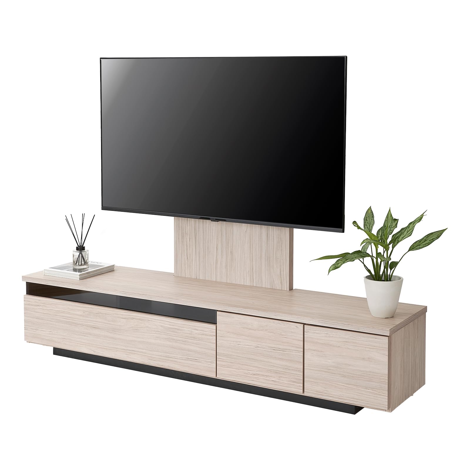 LOWYA スタンドテレビ台 棚付き　ホワイト LOWYA テレビスタンド TVスタンド 壁掛け風 壁寄せ 棚付き 壁面