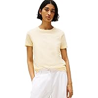 Tommy Hilfiger T-Shirt Maniche Corte Donna Scollo Rotondo, Giallo (Frozen Custard)