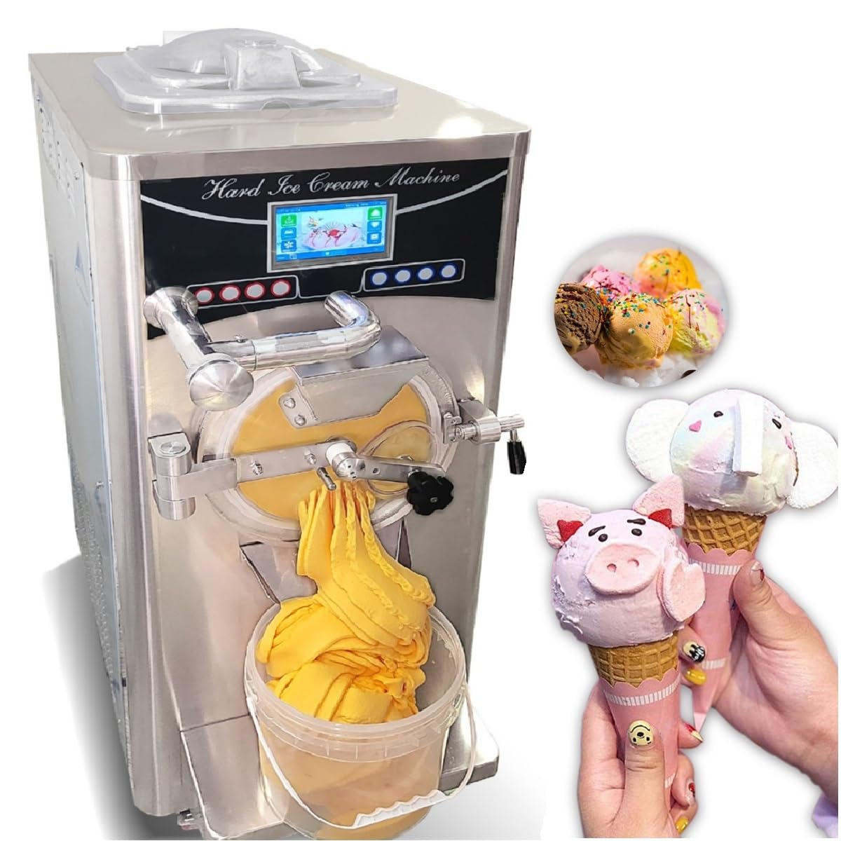 Buy Mvckyi 36L/H Pasteurization Gelato Hard Ice Cream Machine with