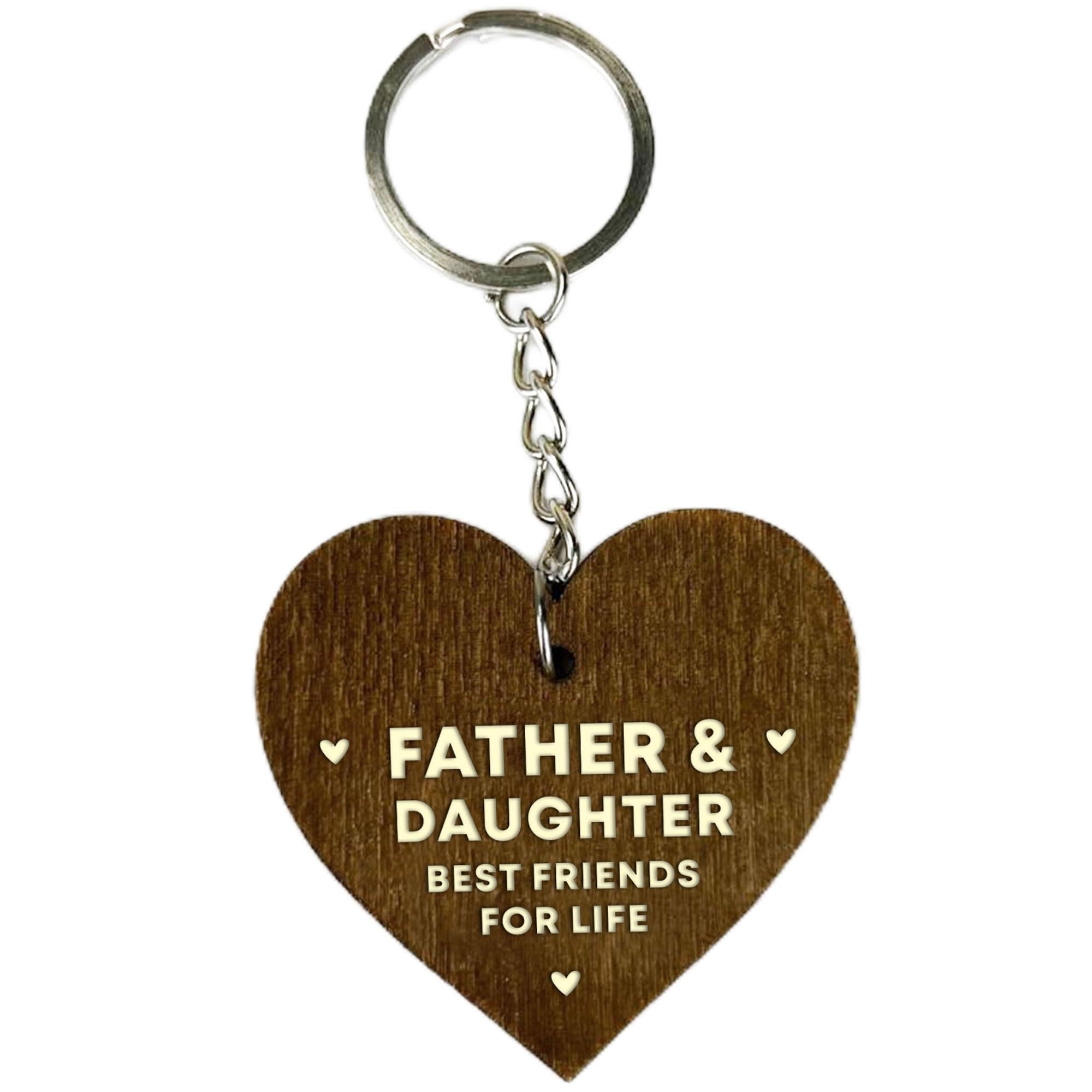 RED OCEAN Dad Gifts From Daughter Wood Keyring Fathers Day Gift Dad Birthday Gift Father And Daughter Best Friend Gift